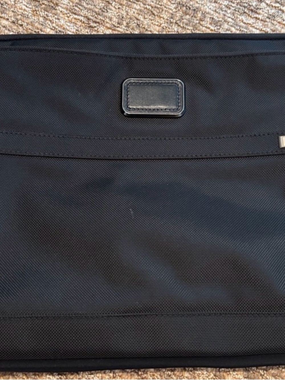 Tumi Black Nylon Laptop Sleeve with Front Pocket and ID Patch